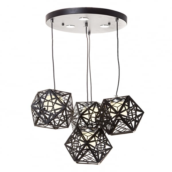 Люстра-подвес Flora на 4 лампы с треугольным дизайном Черный (FE018/4) Люстра-подвес Flora на 4 лампы с треугольным дизайном Черный (FE018/4)