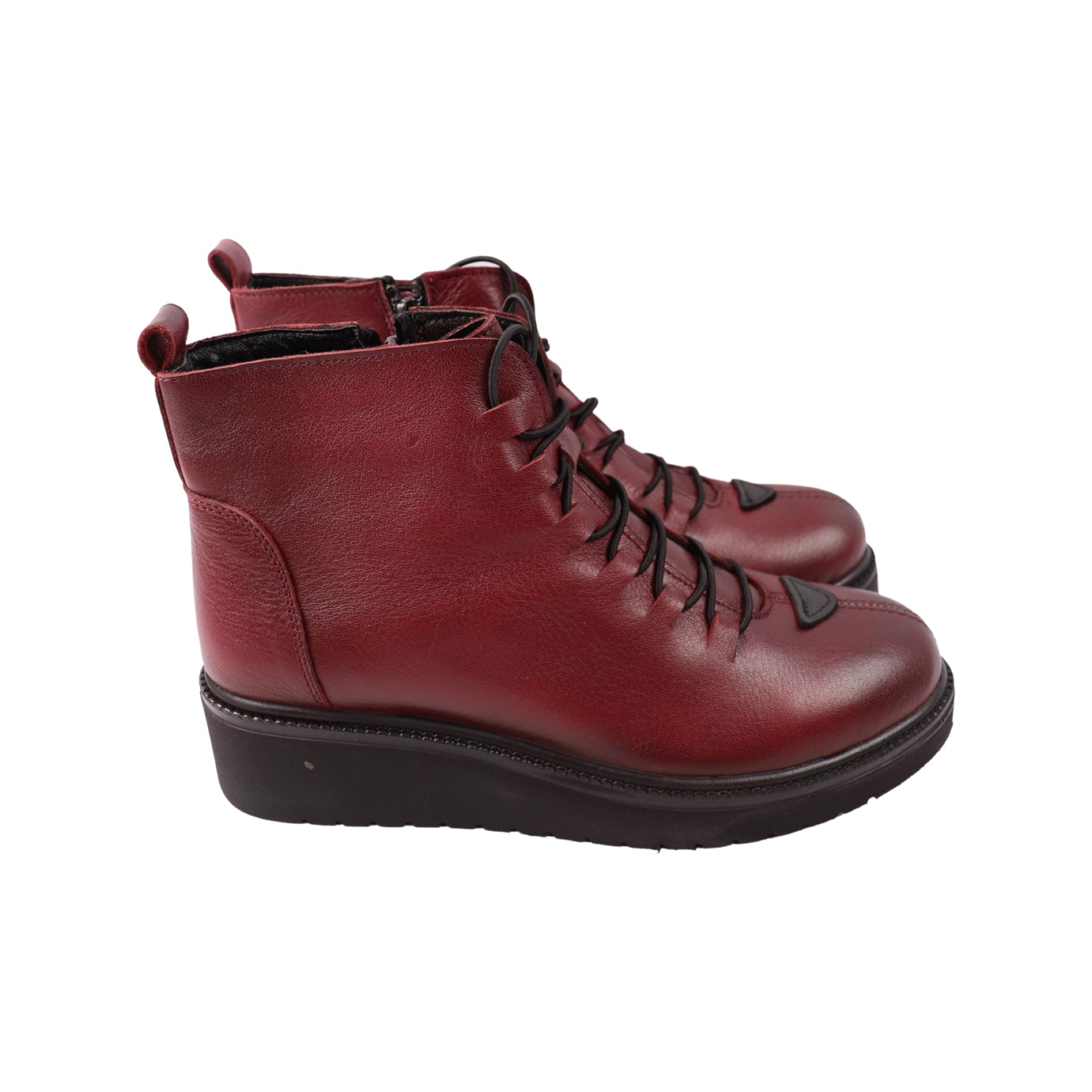 Ботинки женские Kesim натуральная кожа р. 40 Бордовый (201-23DHC)