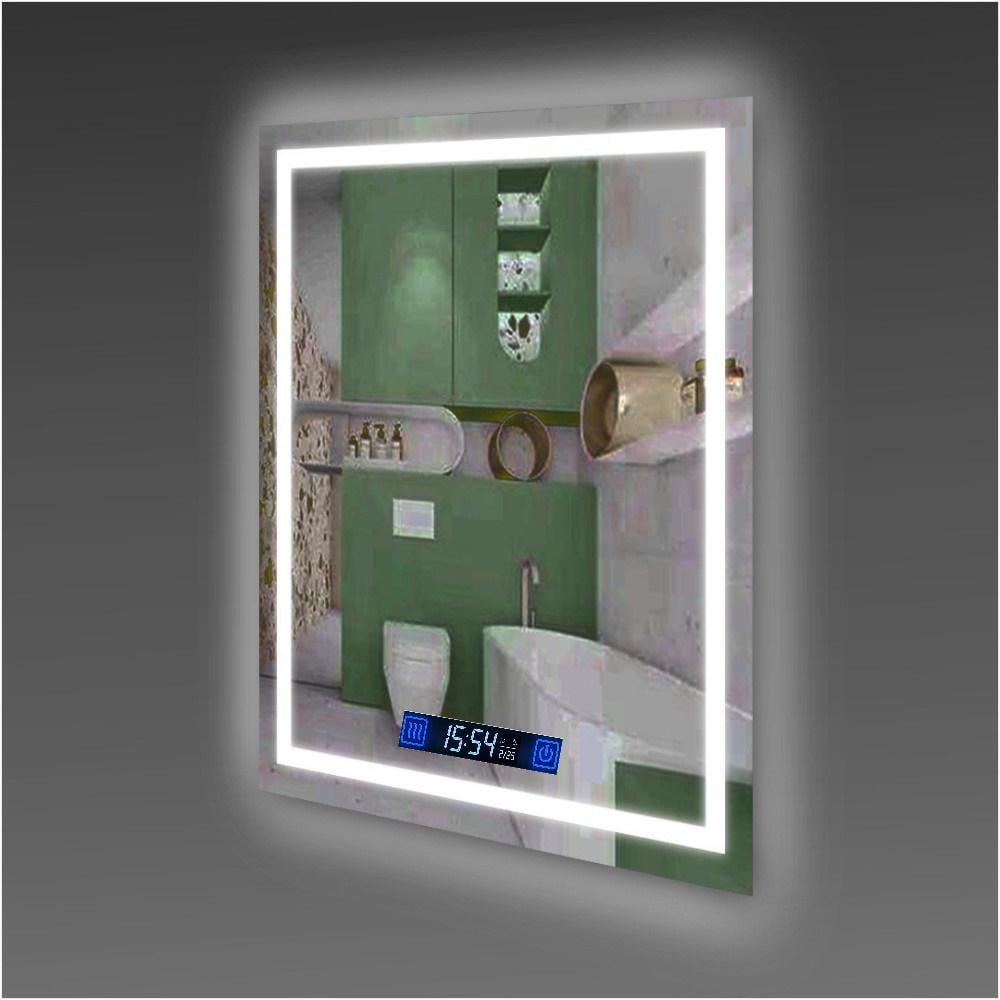 Зеркало с комбиннированой LED подсветкой ML-13 70х90 см Smart-дисплеем часы температура и подогревом антизапотевания
