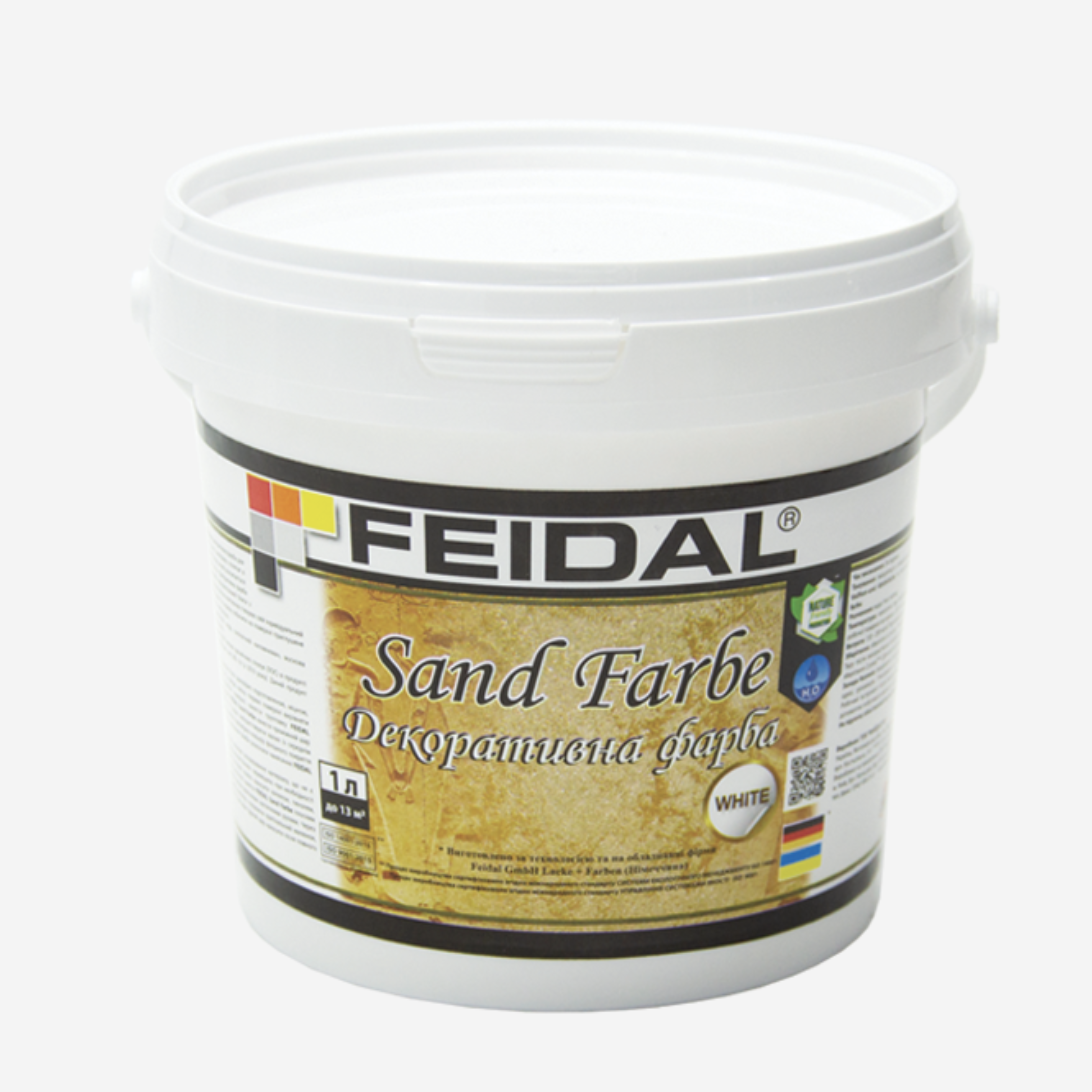 Краска декоративная интерьерная Feidal Sand Farbe 1 л Белый (27582034)