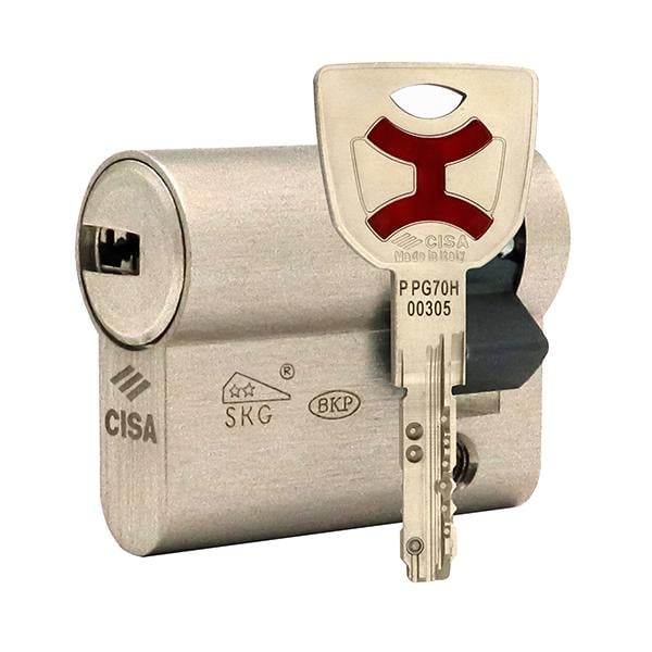 Цилиндр половинка Cisa AP4 S 40 30x10 Никель матовый (39934)
