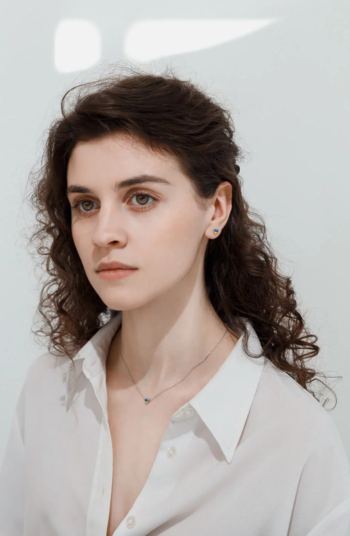 Серьги гвоздики Ukraine Heart Серебристый (KG-9702)