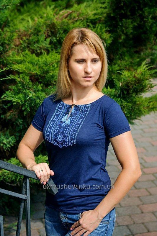 Футболка женская на каждый деньТемно-синий (А-10)