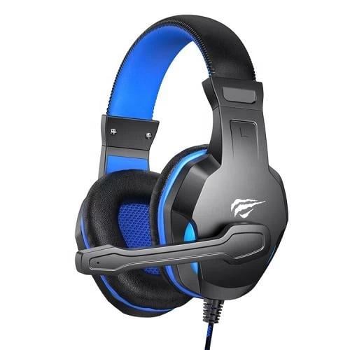 Навушники з мікрофоном Havit HV-H763d mini jack 3,5 мм x 2 16 Ом кабель 1,8 м Black/Blue (MCT-6939119048495)