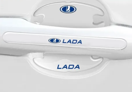 Наклейки защитные с маркой автомобиля Lada на дверные ручки и под дверные ручки Прозрачный (2085962267)