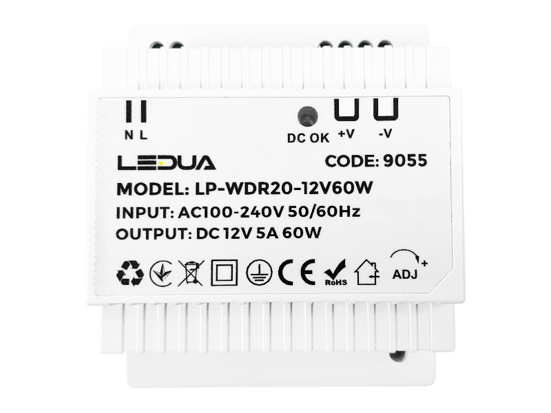 Блок питания LEDUA на DIN-рейке 60W 5А IP20 12V (LP-WDR20-12V60W) - фото 6 Блок питания LEDUA на DIN-рейке 60W 5А IP20 12V (LP-WDR20-12V60W) - фото 6