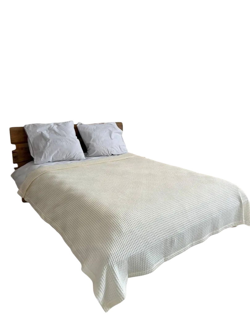 Покрывало-пикое вафельное евро Кремовый (Д-Prost-pike-001-06)
