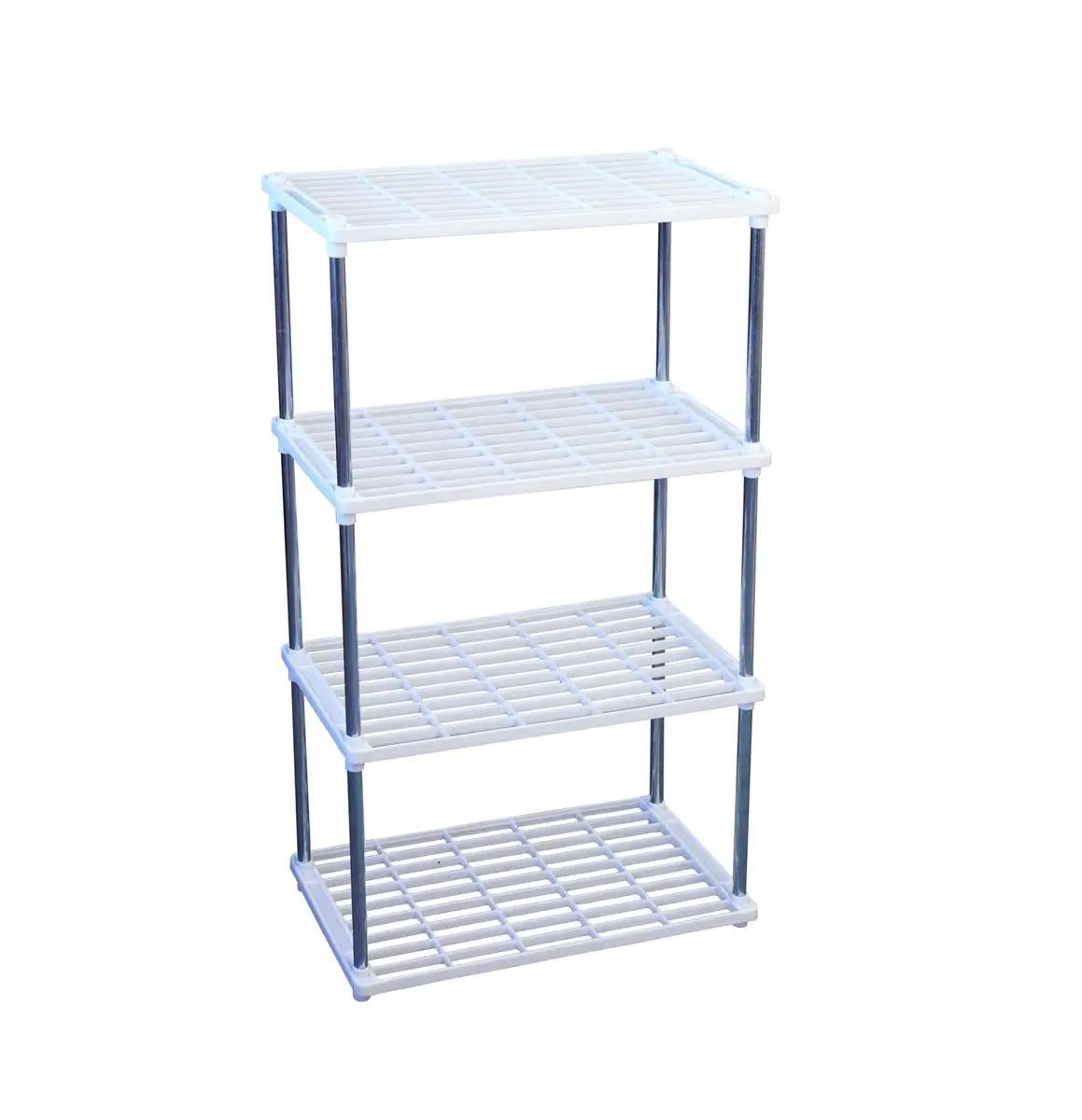 Подставка под обувь на 4 отделения 80х42х22 см Серебристый (1008282-White)