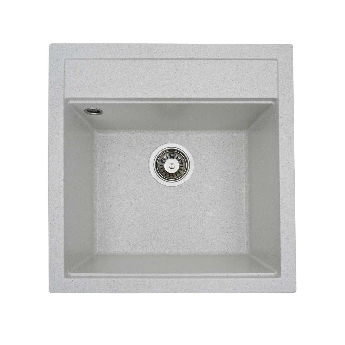 Мойка для кухни гранитная врезная Valeso Fiesta прямоугольная 510x490 мм Белый матовый в точку (SP000046909)