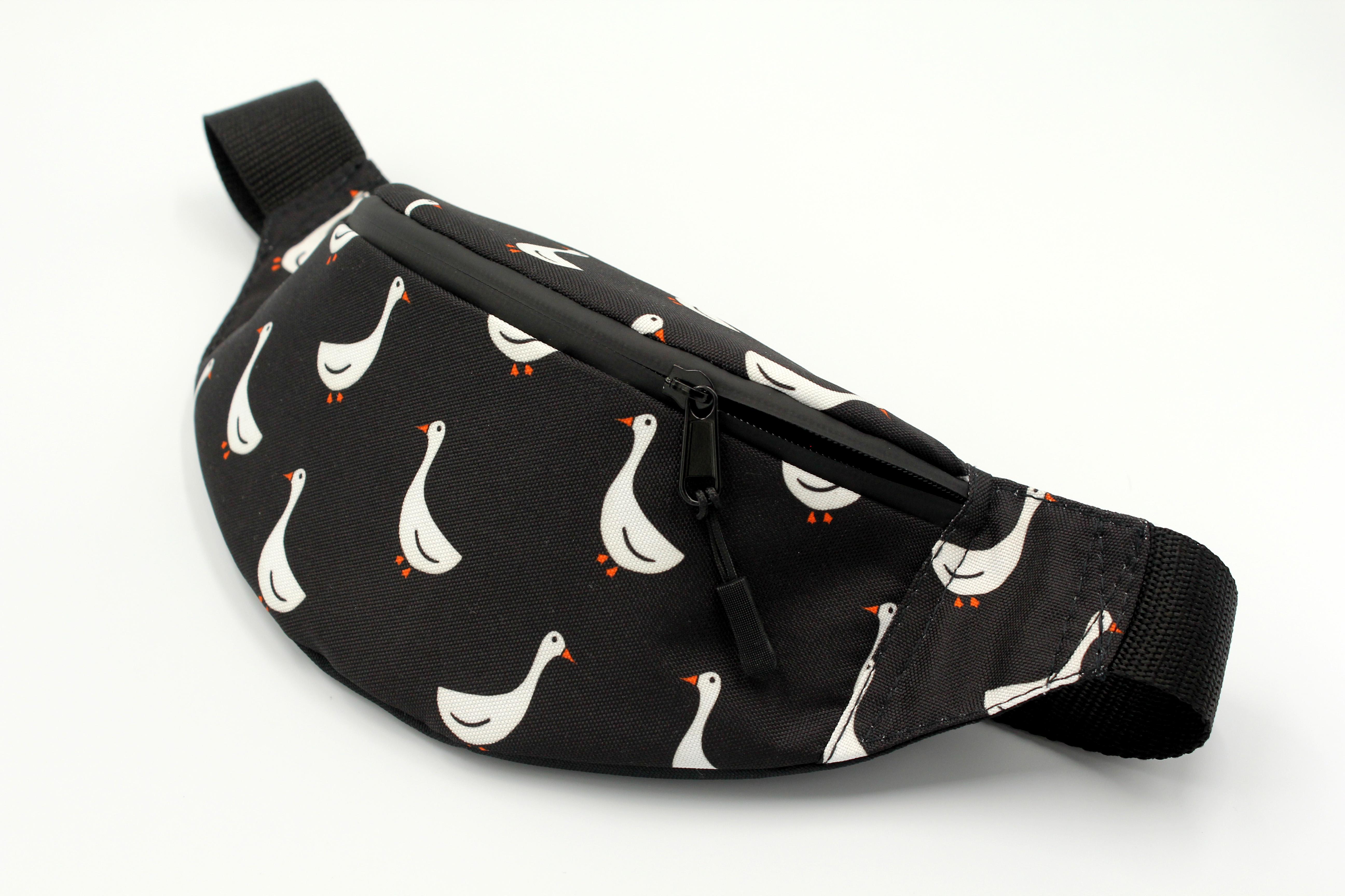 Сумка бананка Гуси Чорний (BT-034) - фото 6 Сумка бананка Гуси Чорний (BT-034) - фото 6