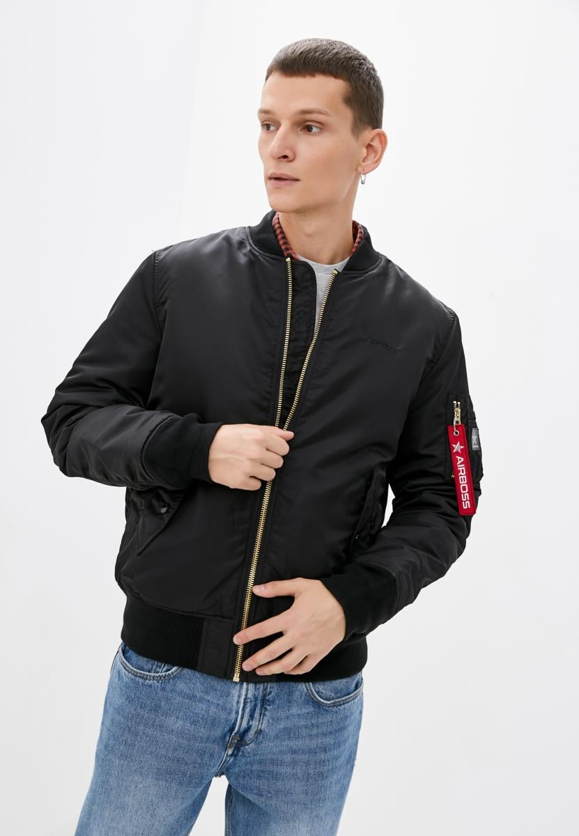 Куртка-бомбер Airboss MA-1 Flight Jacket 4XL Чорний (28676)