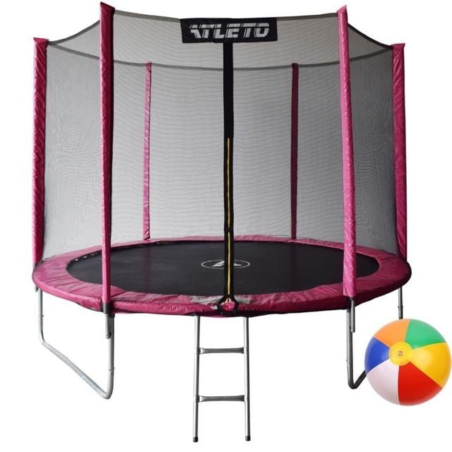 Батут детский Atleto с сеткой/лестницей и мячом 312 см Розовый (26202908) Батут детский Atleto с сеткой/лестницей и мячом 312 см Розовый (26202908)