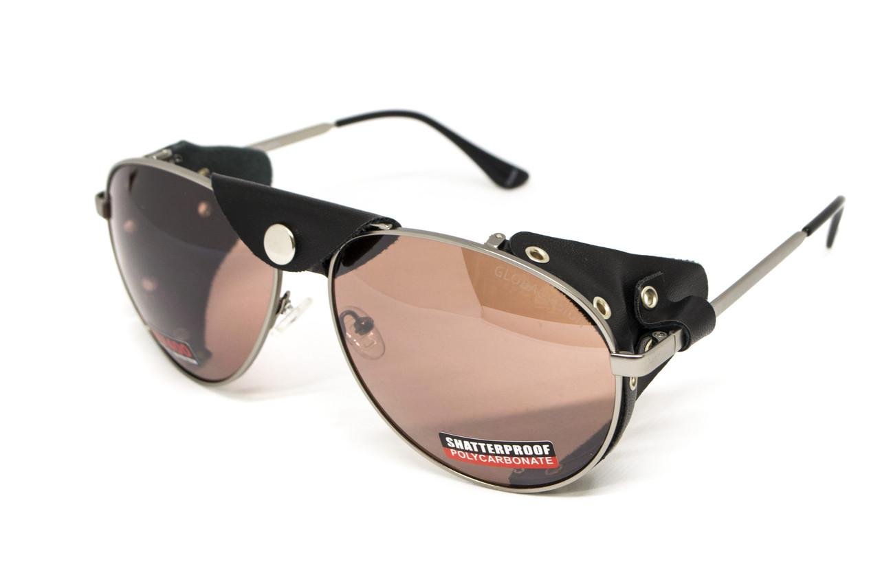 Очки защитные Global Vision Aviator-3 со съемным уплотнителем из синтетической кожи Коричневый (69962786520759)