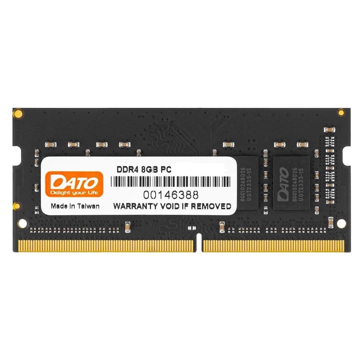 Оперативна пам'ять Dato DDR4 SO-DIMM 16 Гб 3200 МГц CL22 DT16G4DSDND32 низькопрофільний модуль для ноутбуків Чорний (633315)