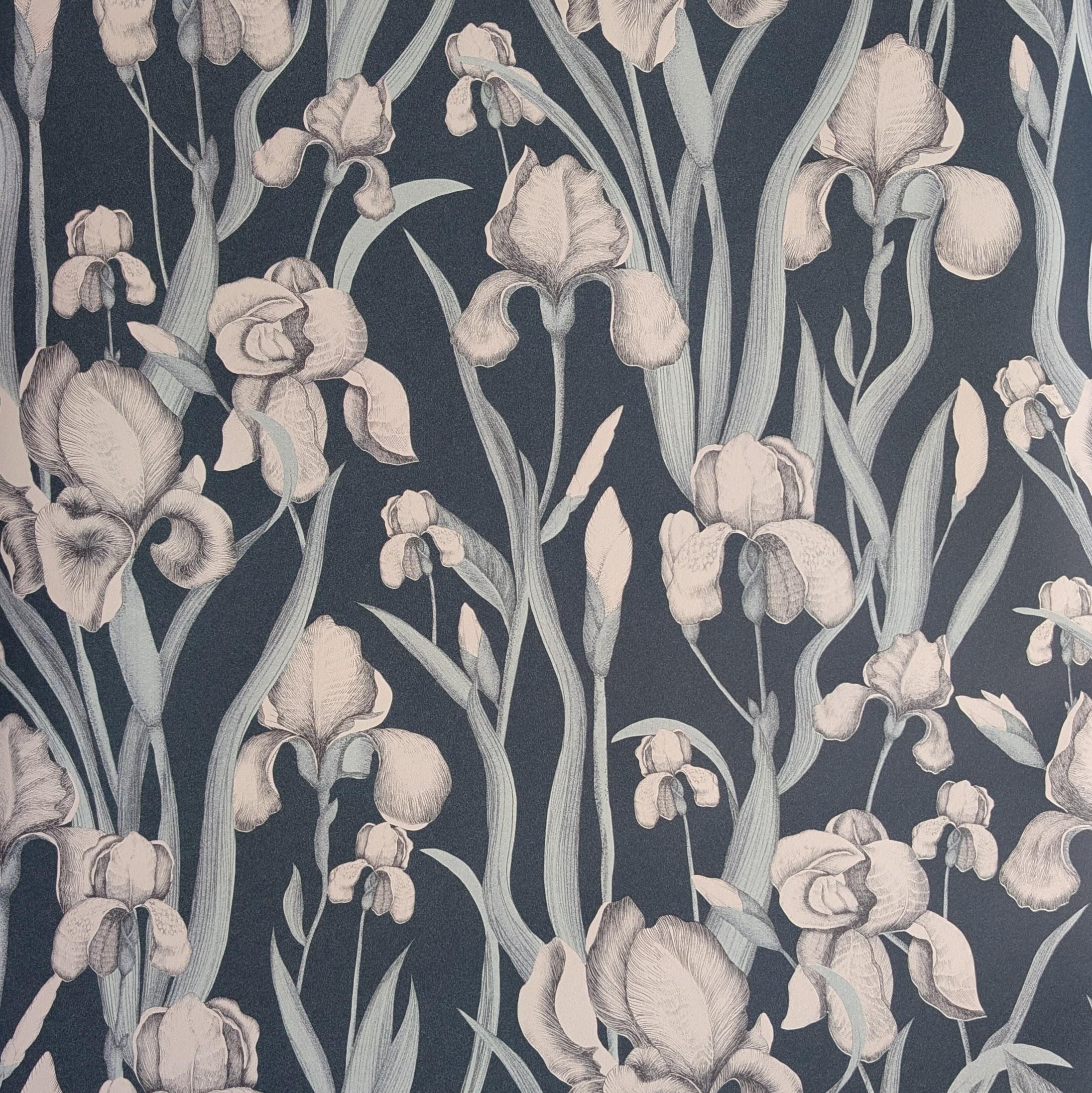 Обои виниловые Decoprint Elisir EL21026 Цветы на флизелиновой основе 53 см Синий (31119749)