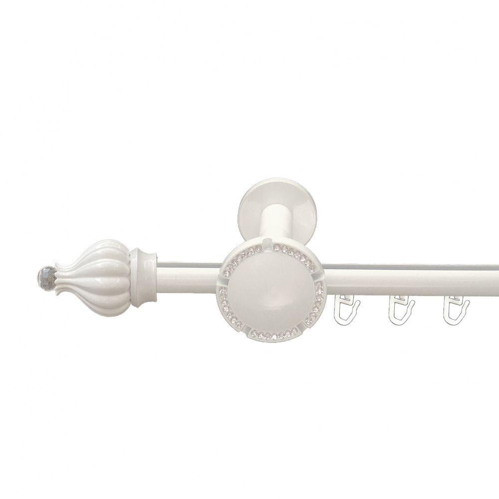 Карниз для штор Orvit Таджа-Кристалл однорядный профильный 19 мм 300 см Белый (00-00013201)