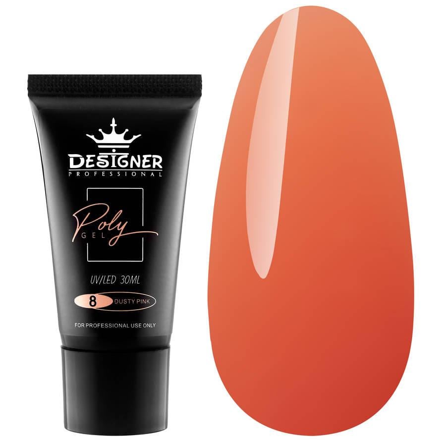 Полигель Дизайнер для наращивания и укрепления ногтей 30 мл Dusty pink №8