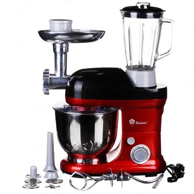 Кухонний комбайн Domotec MS-2051 3в1 3000 Вт чаша 6,5 л з трьома насадки Червоний (03062021_31)