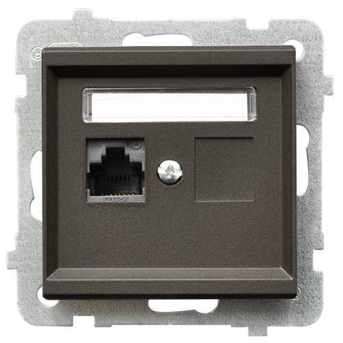 Розетка компьютерная одинарная Ospel Sonata без рамки Шоколад (29319415)