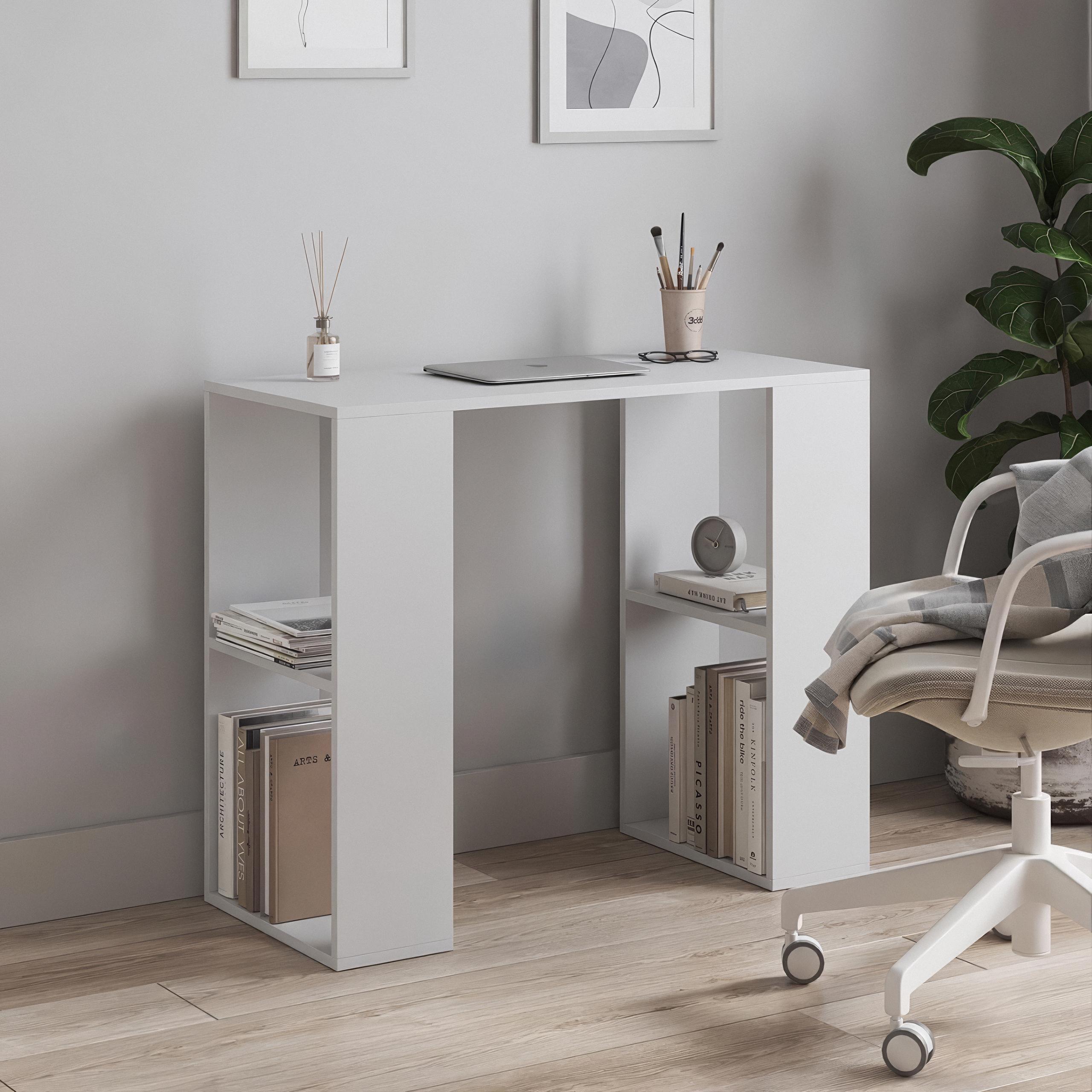 Стол письменный S-11 с полками 900х400х750 мм Белый