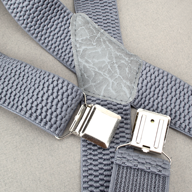 Подтяжки мужские резинка 40Х регулируемые на зажимах Светло-серый (2425530605) - фото 5