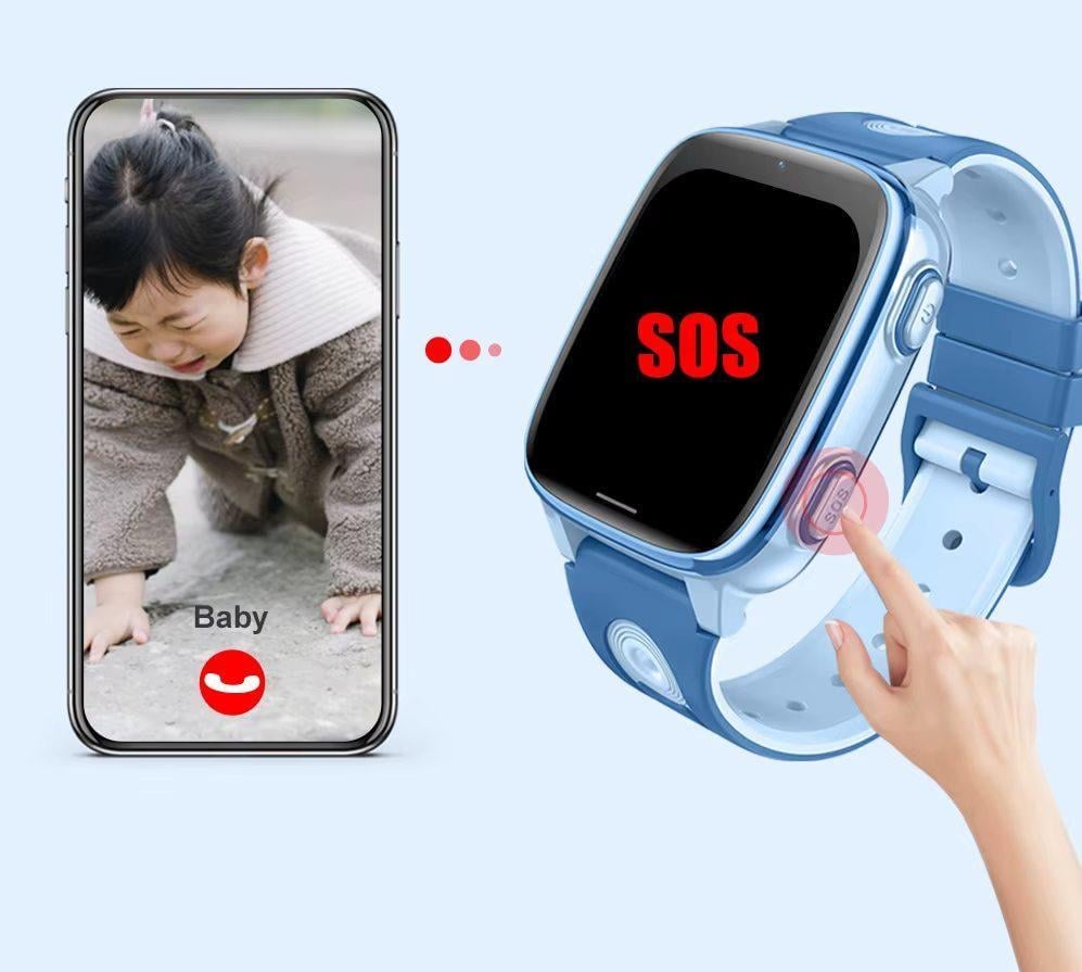 Розумний годинник-телефон для дітей 4G Lemfo D57 з SIM-картою, GPS геолокацією, відеозв'язком та кнопкою SOS Фіолетовий (757874678) - фото 9