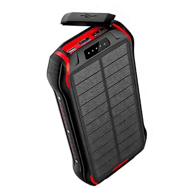 Повербанк Xionel i26w 20000 mA УМБ с солнечной батареей и фонарем Black/Red (10455-50372)