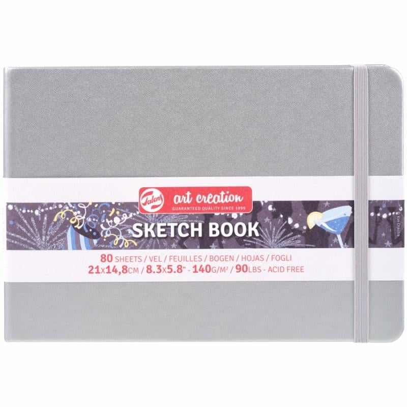 Альбом для графики Royal Talens Art Creation твердый переплет 140 г/кв. м 80 л. 21x15 см Shiny Silver (9314045M) Альбом для графики Royal Talens Art Creation твердый переплет 140 г/кв. м 80 л. 21x15 см Shiny Silver (9314045M)