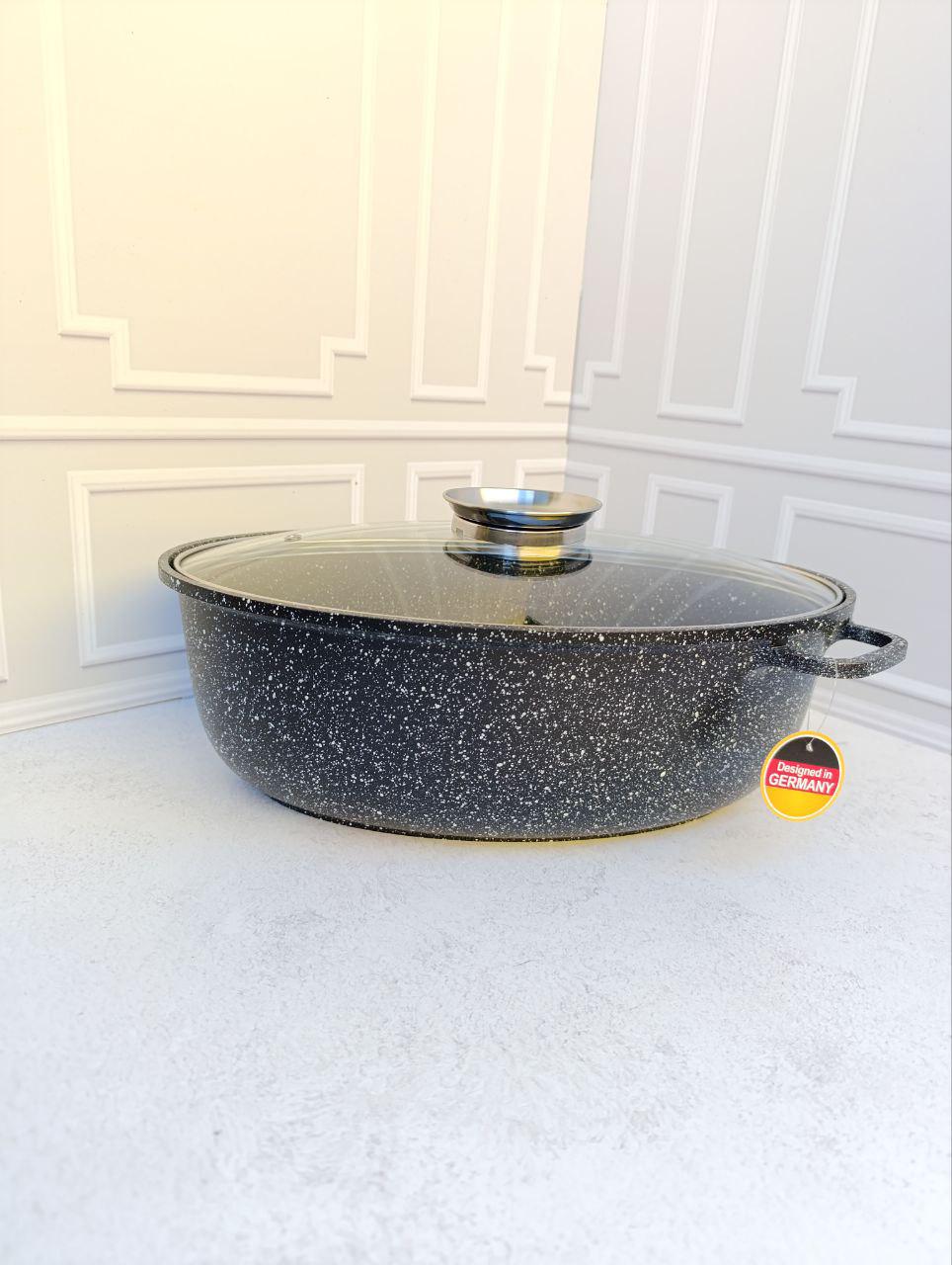 Гусятниця Edenberg EB-9173 з алюмінію з антипригарним мармуровим покриттям 8 л Чорний (29889287) - фото 2 Гусятниця Edenberg EB-9173 з алюмінію з антипригарним мармуровим покриттям 8 л Чорний (29889287) - фото 2