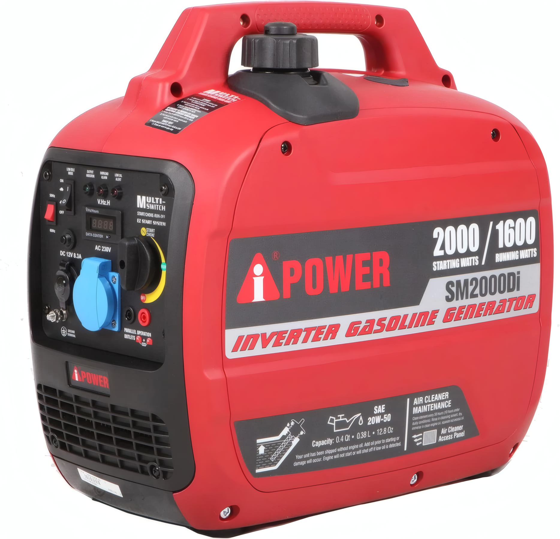 Бензогенератор інверторний A-iPower SM2000Di 1,6/2,0 кВт однофазний чиста синусоїда ручний старт бак 4 л до 6 год 21 кг (37324250)