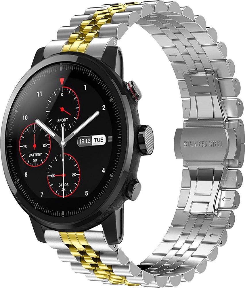 Браслет металлический Stech Line для Amazfit Stratos Silver Gold (29148-67)