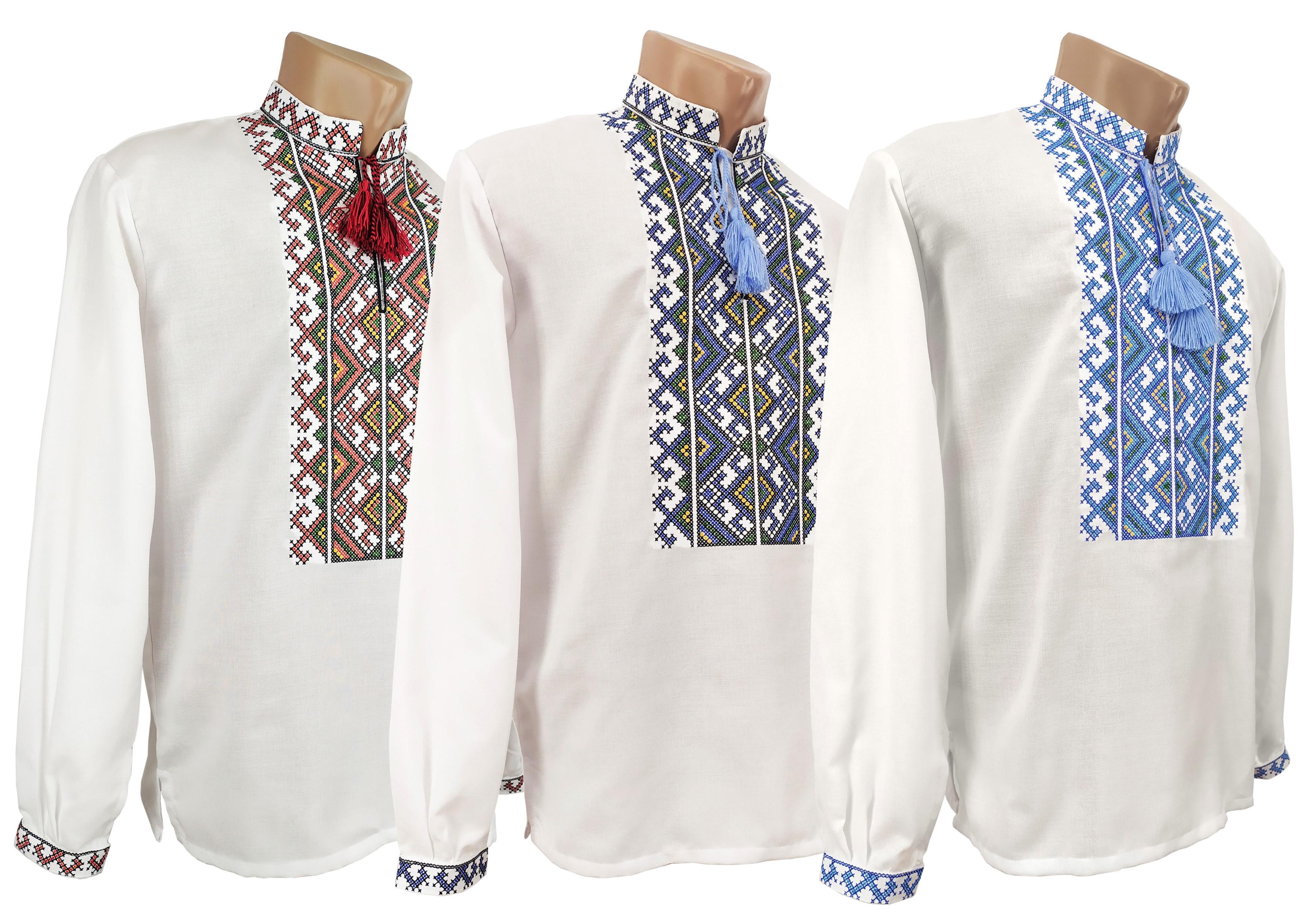 Вышиванка подростковая для мальчика Гармония орнамент красный короткий рукав натуральная р. 44 (77149/44) - фото 2