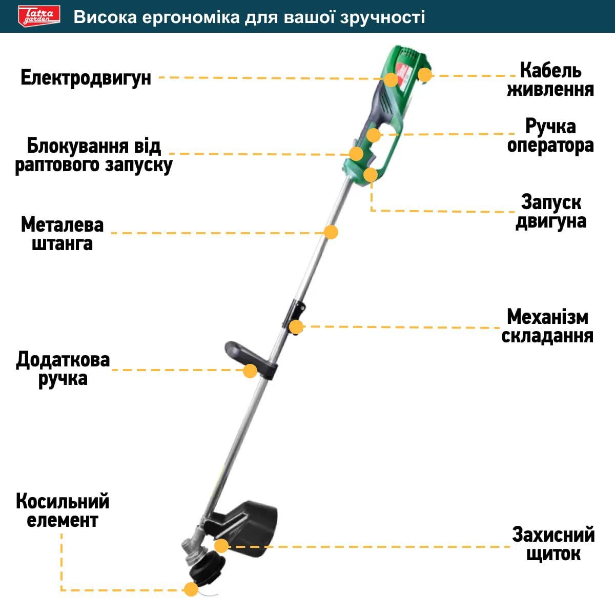 Триммер электрический Tatra Garden TE 100 (GKE0001) - фото 2