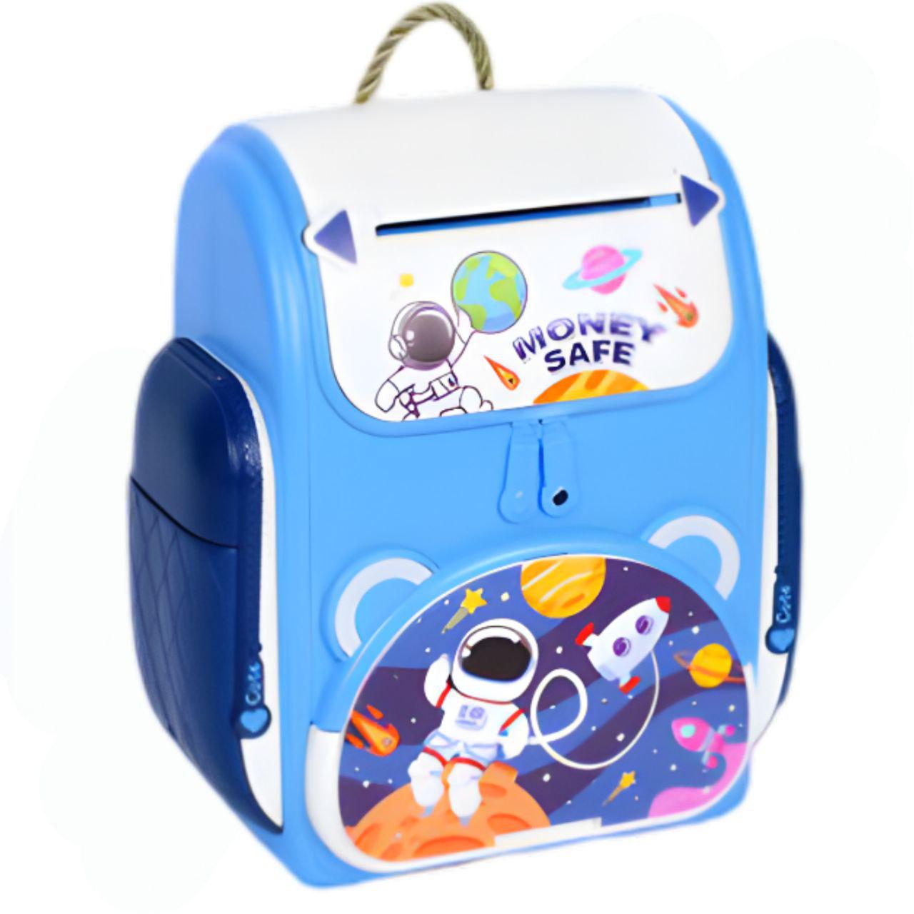 Сейф-скарбничка MK 5412 з затягуванням купюр англійською озвучкою та рюкзаком з Сіннаморол 20 см Блакитний (27001133)