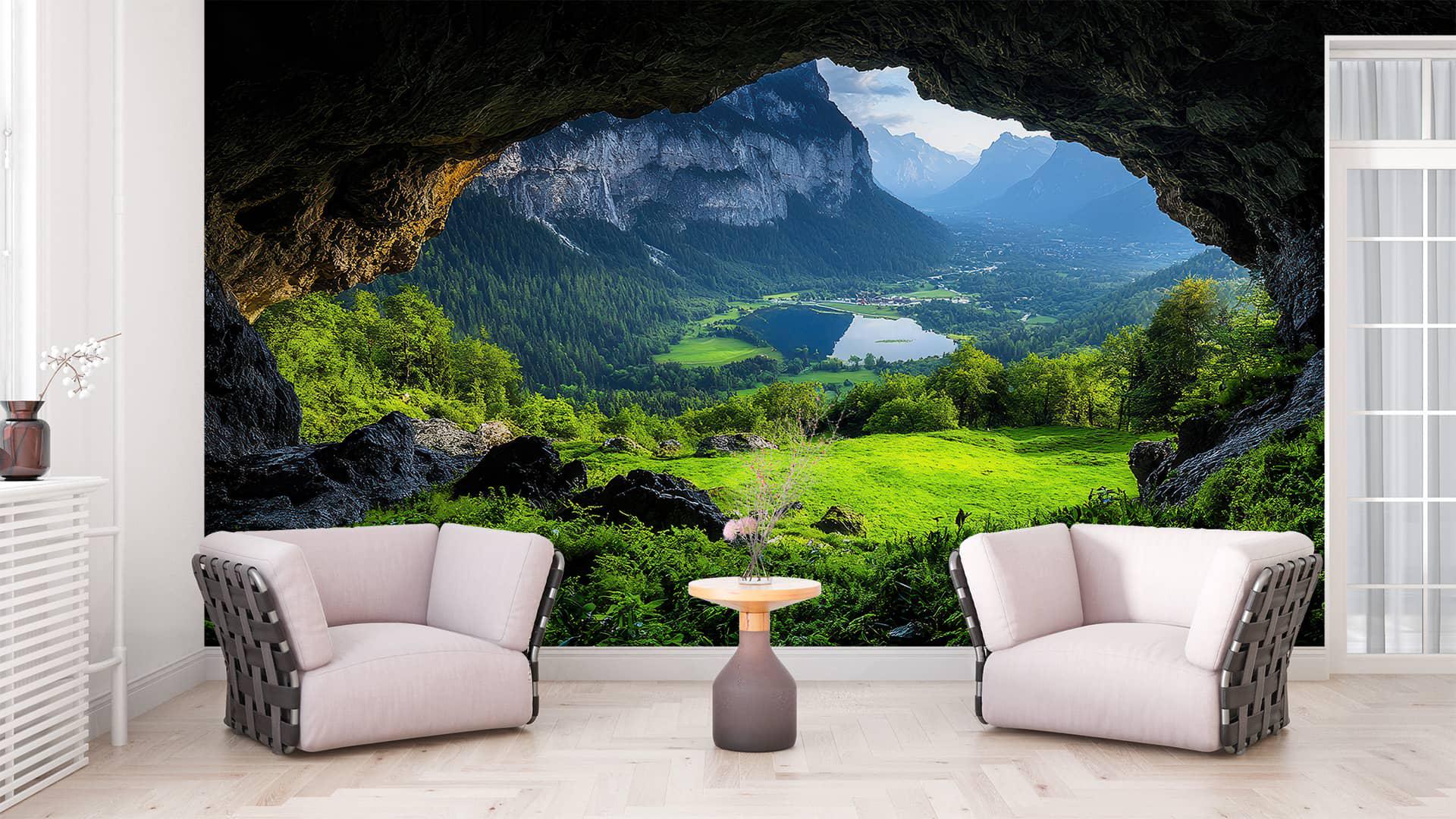 Фотообои флизелиновые Styleo Print-walls Взгляд из пещеры 0646 350х270 см (Pw-0646/3)