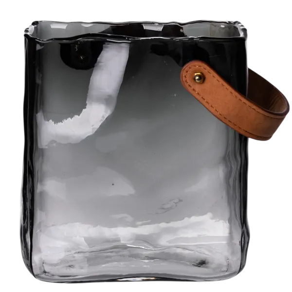 Ваза для цветов и декора Сумочка 2 л Серый дымчатый