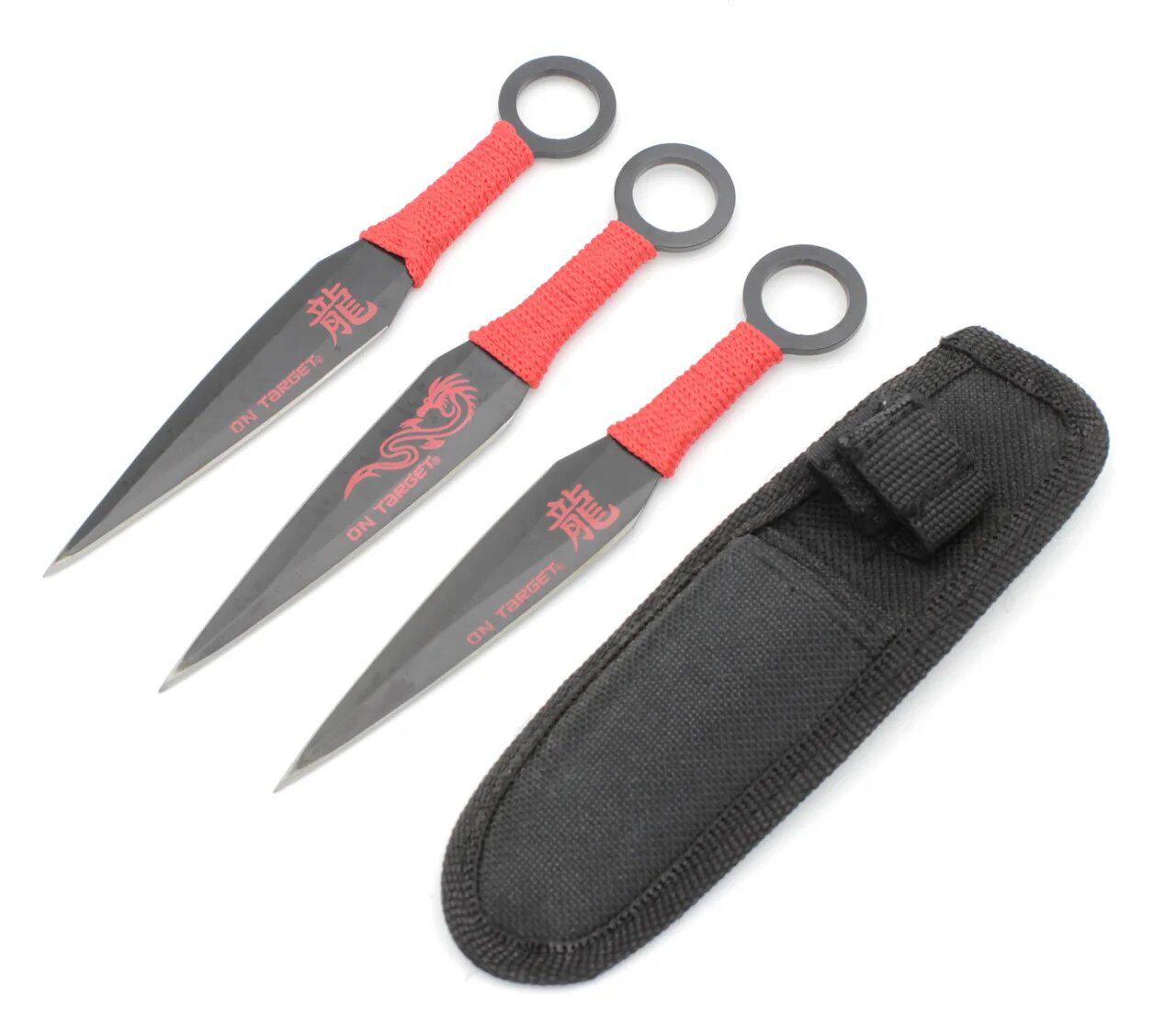Ножі метальні кунаі Red Dragon комплект 3в1