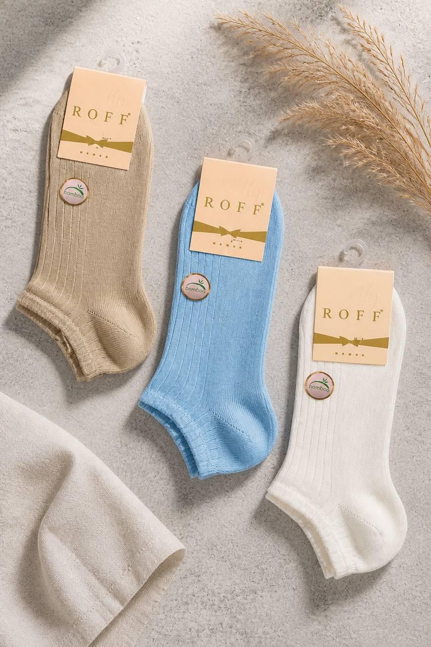 Набор носков женских коротких Roff бамбуковые р. 38-40 3 шт. Микс (27582)