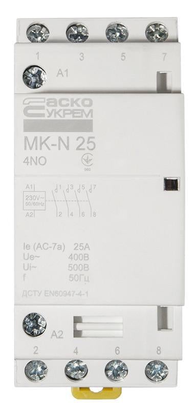 Контактор модульный АСКО-УКРЕМ MK-N 4P 25 А 4NO 220 В (A0040030027)