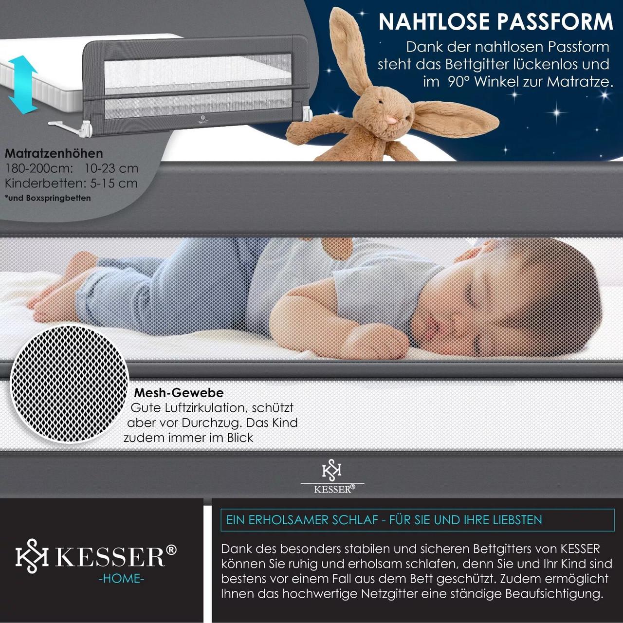 Ограждение детской кровати KESSER 200 см Темно-серый - фото 8