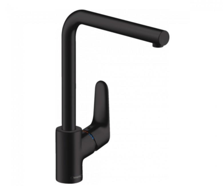 Смеситель для кухни Hansgrohe FOCUS 31817670 однорычажный Черный матовый (77310)