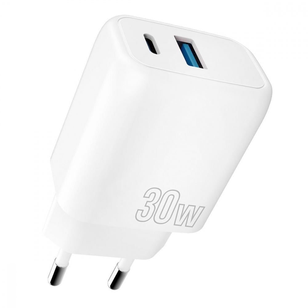 Зарядное устройство сетевое Proove Silicone Power Plus 30W Type-C/USB Белый (50876 white) - фото 1