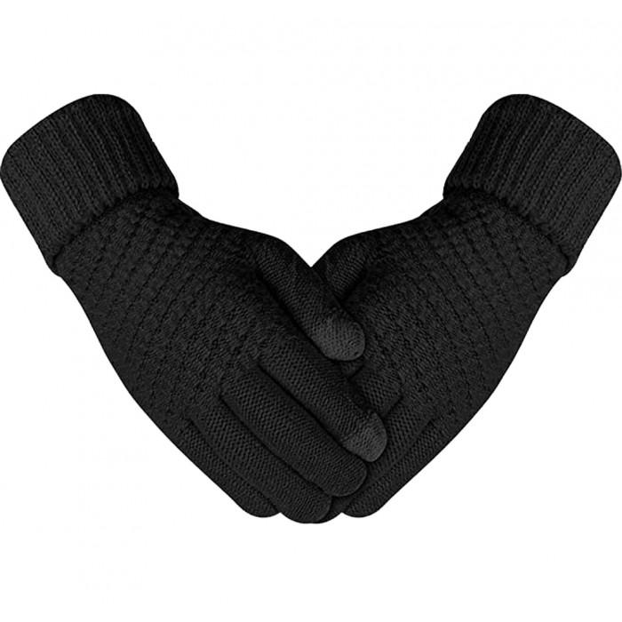 Рукавички для сенсорних екранів із плетінням Touch Gloves Braid black