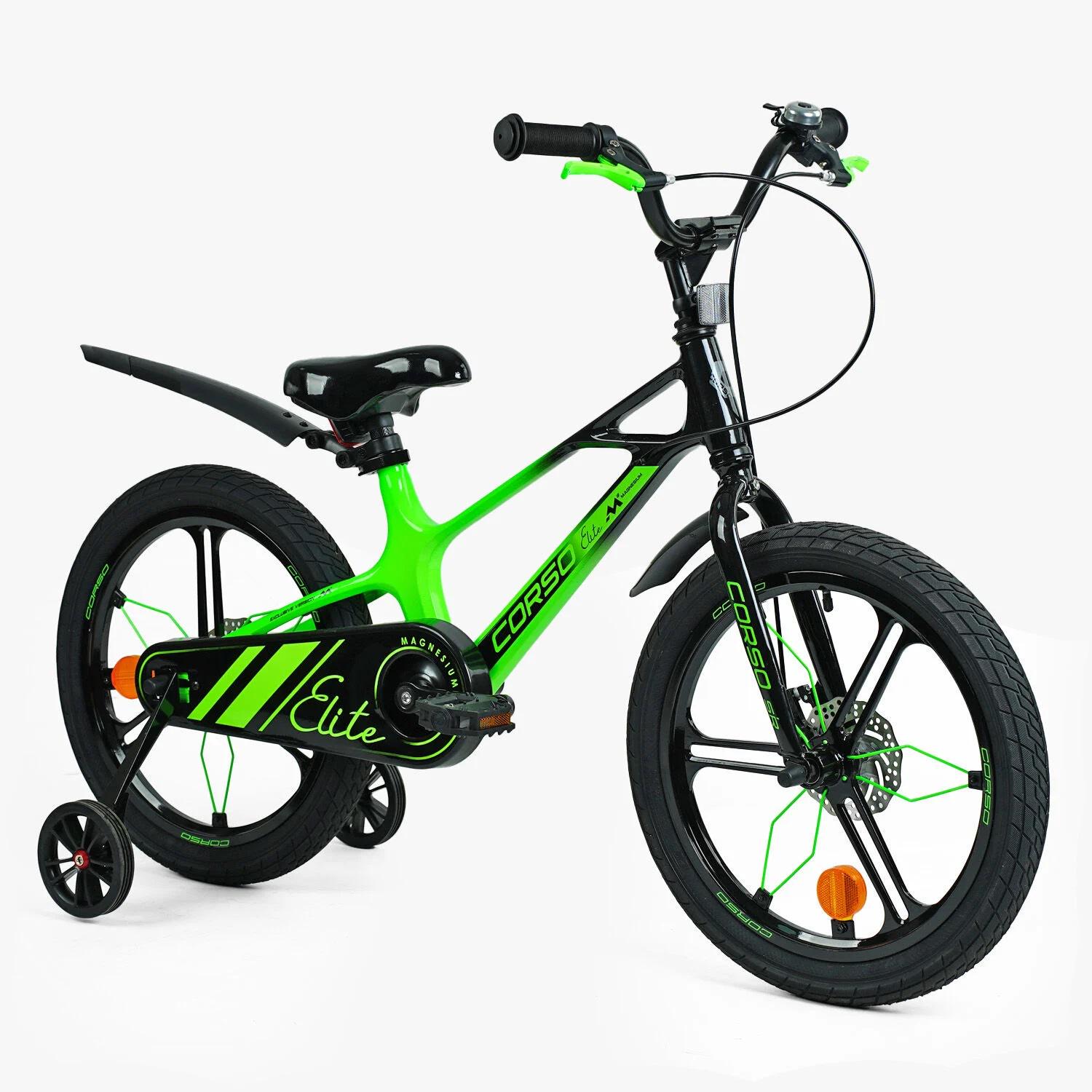 Велосипед Corso Elite 18" 2-х колісний/магнієва рама/литі диски/дискові гальма Green (154136)