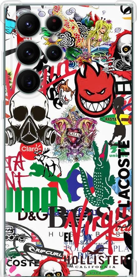 Чехол на Samsung Galaxy S22 Ultra Many different logos (4022sp-2500-42517)
