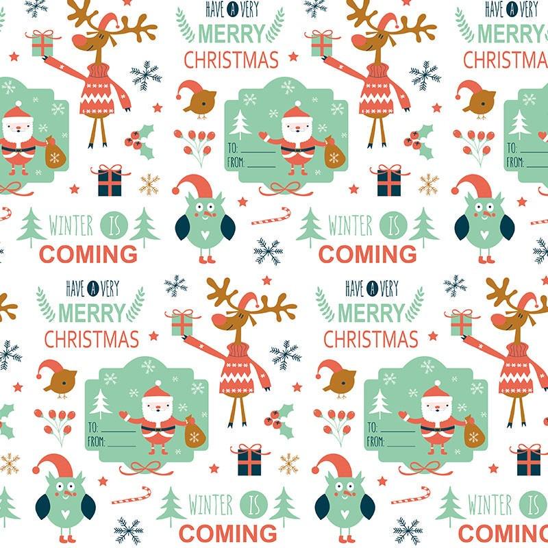 Бумага подарочная мелованная LOVE&HOME Санта 70 г/м2 0,7х1 м (1PAPPR43)