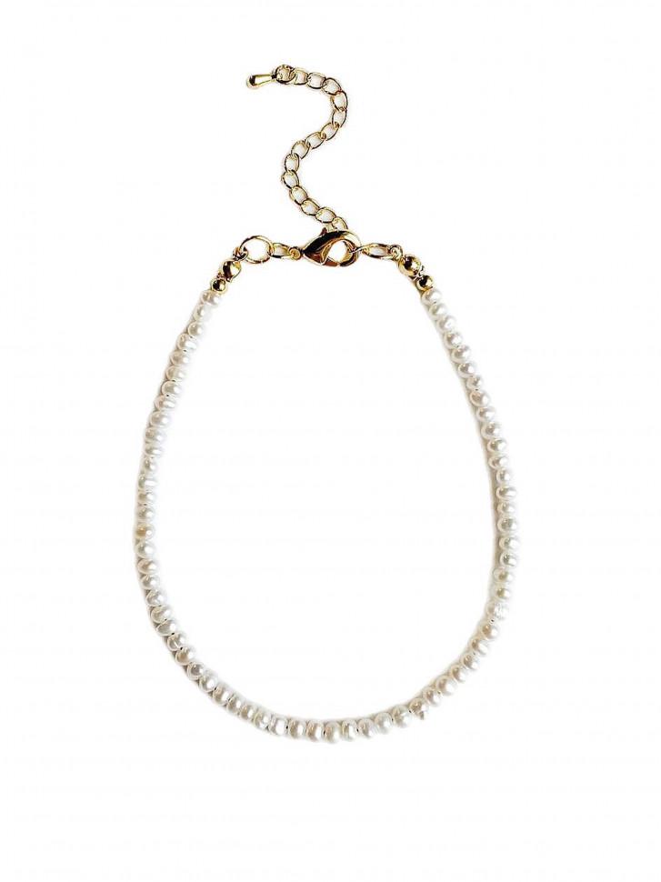 Браслет на ногу з натуральних перлів (5134) - фото 2