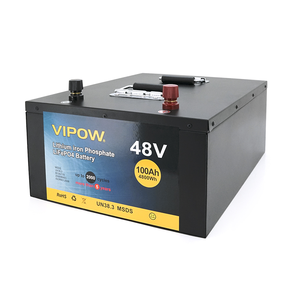 Аккумуляторная батарея Vipow LiFePO4 51,2V 100 Ah BMS 80A для солнечных систем (17733)