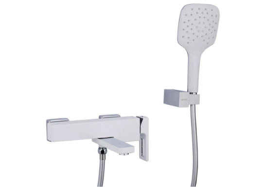 Смеситель для ванны Gappo G3217-8 короткий гусак d 35 мм Белый/Хром