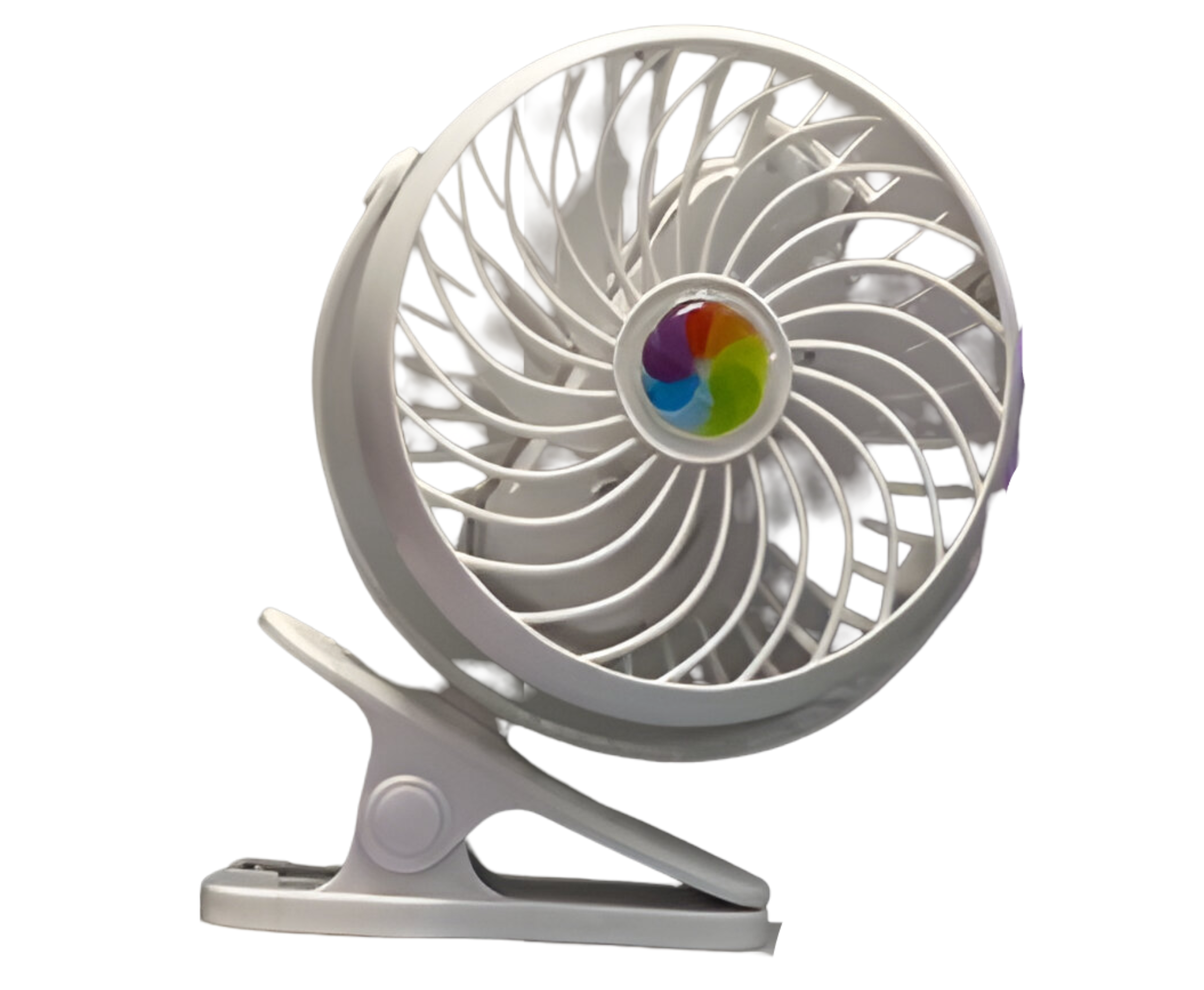 Вентилятор Mini Fan с аккумулятором на прищепке Белый (2628-10)